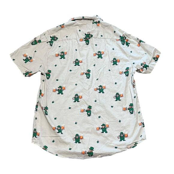 Denim & Flower Ricky Singh Button Up Shirt St Patrick's Leprechaun Beer size L - Picture 3 of 4
